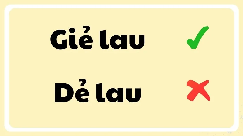 Giẻ lau là cách viết đúng chính tả, dẻ lau là sai