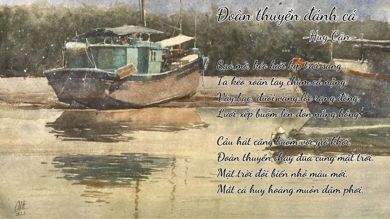 phân tích hai khổ thơ cuối bài 'Đoàn thuyền đánh cá'