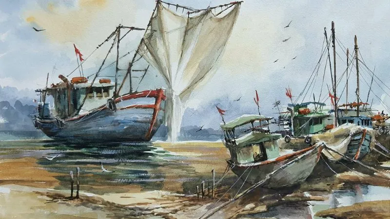 Phân tích khổ đầu và khổ cuối 'Đoàn thuyền đánh cá'