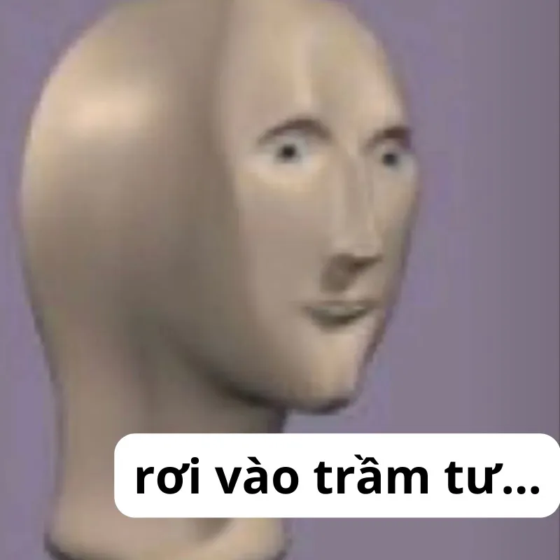 ảnh meme rơi vào trầm tư