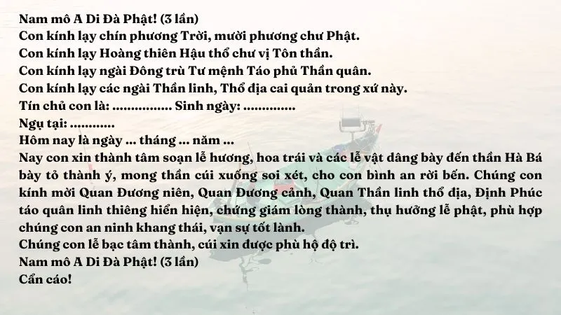bài cúng thủy thần