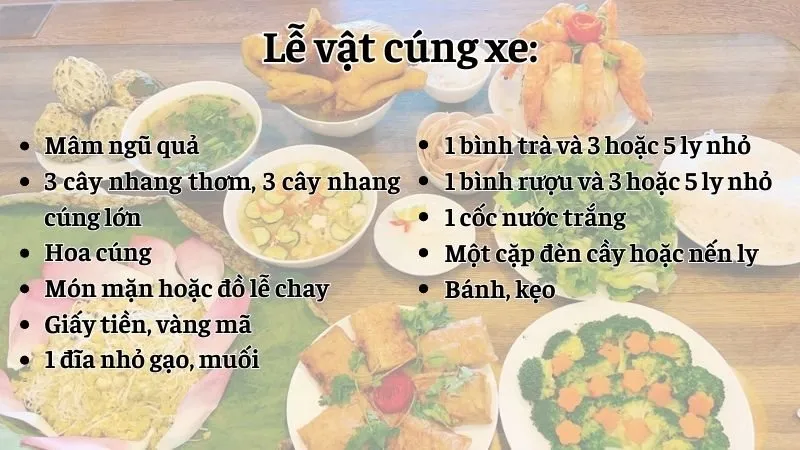 cách cúng xe mới mua
