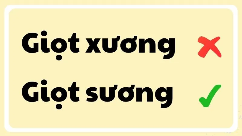 Giọt xương hay giọt sương đúng chính tả