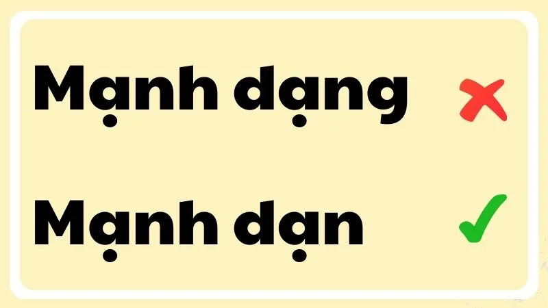 Mạnh dạng hay mạnh dạn đúng chính tả