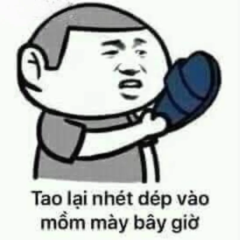 Meme cầm dép ném