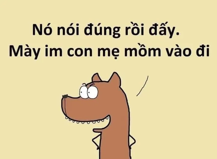 Meme im mồm vào đi