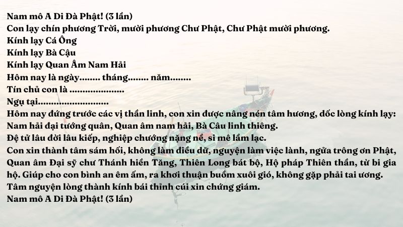 văn khấn cúng tàu thuyền đầu năm