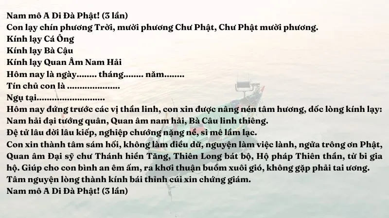 văn khấn cúng tàu thuyền đầu năm