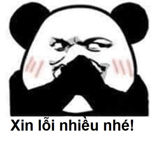 Gấu trúc che miệng xin lỗi