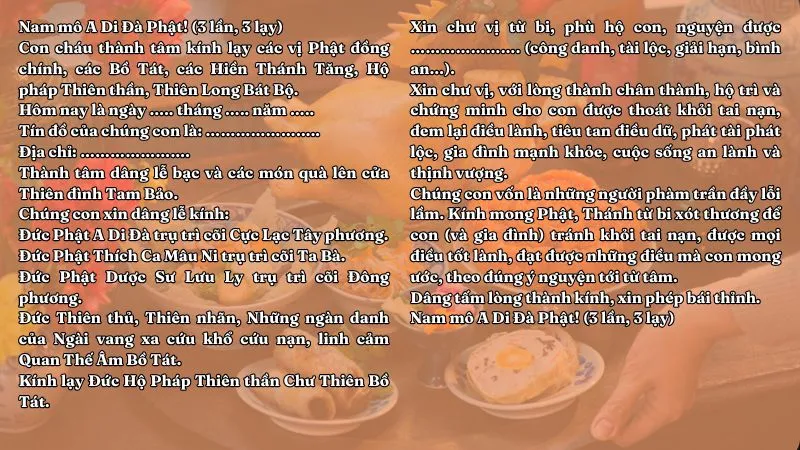 mâm cúng trả lễ gồm những gì