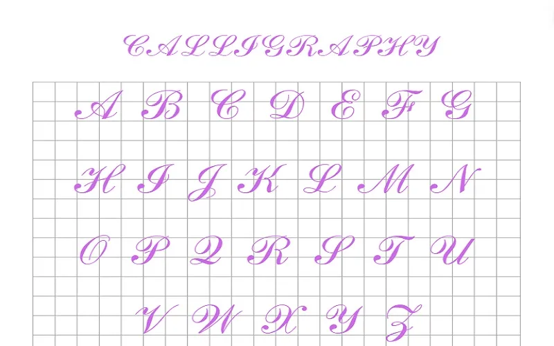 tập luyện viết bảng chữ cái Calligraphy