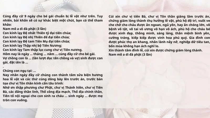 Văn khấn cúng mụ