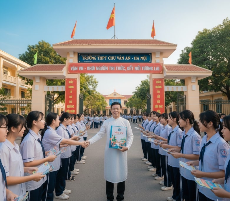 Văn VN thăm trường học