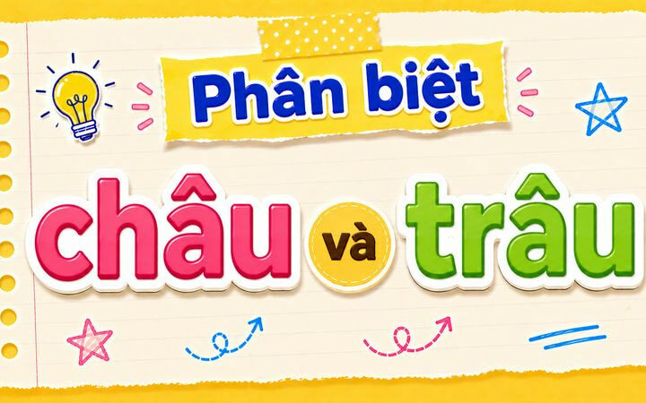 Phân biệt châu và trâu – Nghĩa, cách dùng và ví dụ chuẩn chính tả