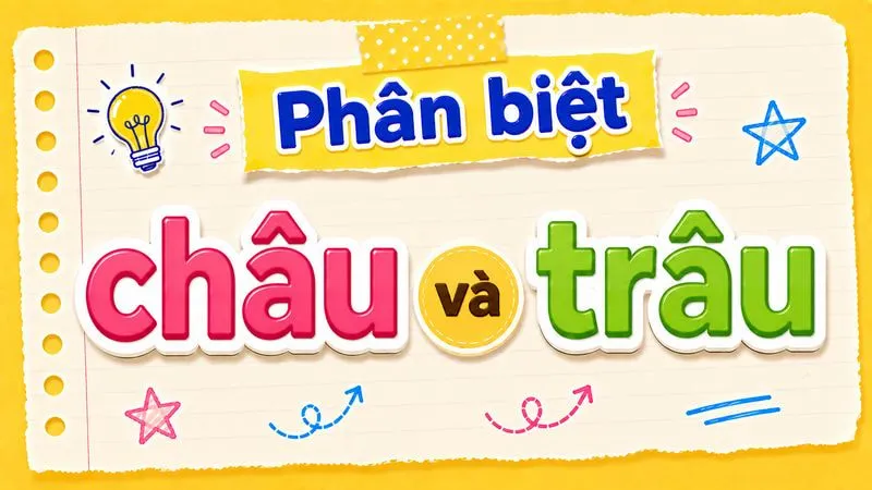 Phân biệt châu và trâu – Nghĩa, cách dùng và ví dụ chuẩn chính tả