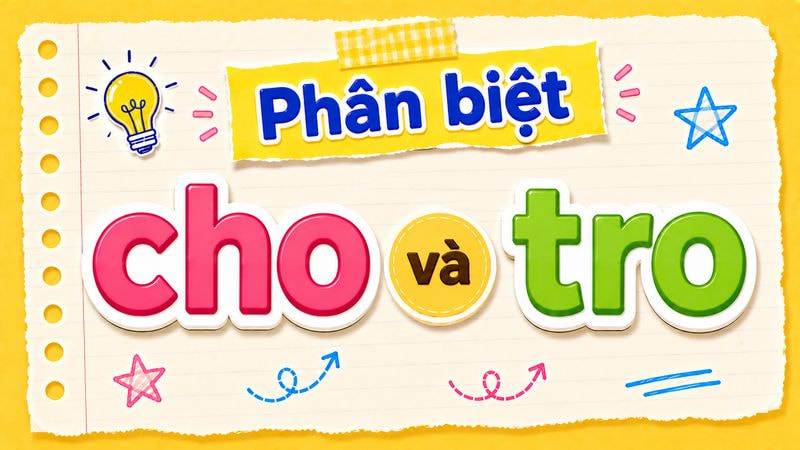 Phân biệt cho và tro – Nghĩa, cách dùng và ví dụ chuẩn chính tả