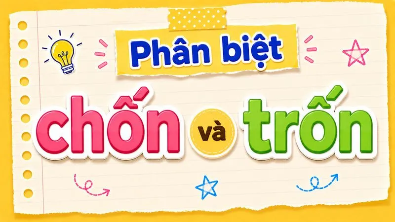 Phân biệt chốn và trốn – Nghĩa, cách dùng và ví dụ chuẩn chính tả