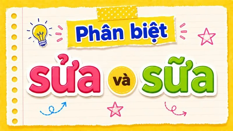 Phân biệt sửa và sữa – Nghĩa, cách dùng và ví dụ chuẩn chính tả