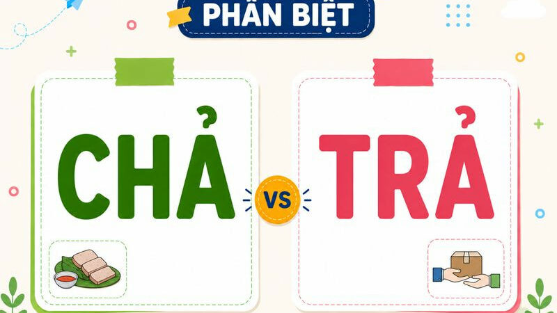 Phân biệt chả và trả – Nghĩa, cách dùng và ví dụ chuẩn chính tả