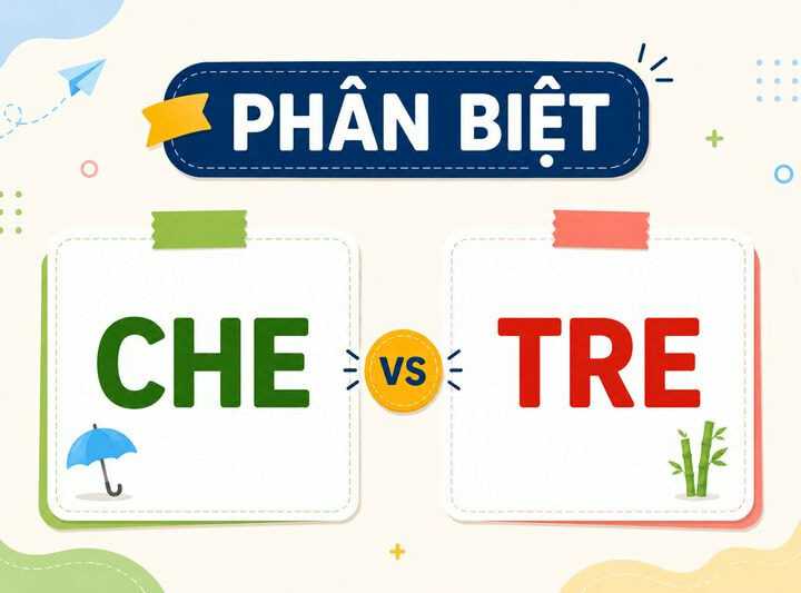 Phân biệt che và tre – Nghĩa, cách dùng và ví dụ chuẩn chính tả
