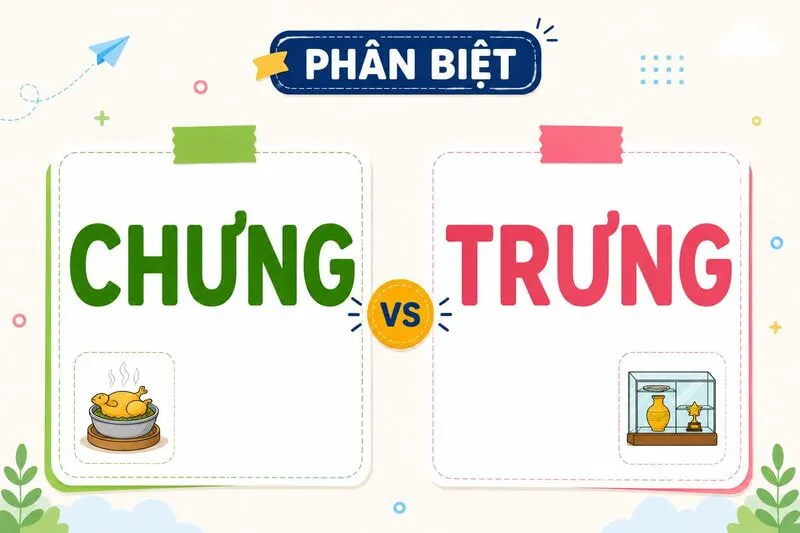 Phân biệt chưng và trưng