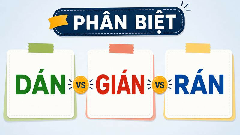 Phân biệt dán, gián và rán – Nghĩa, cách dùng đúng chuẩn chính tả