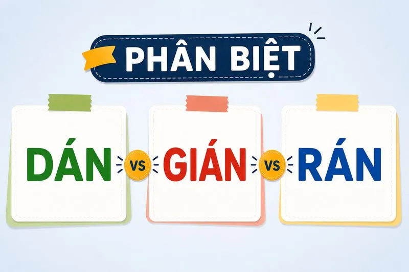 Phân biệt dán, gián và rán
