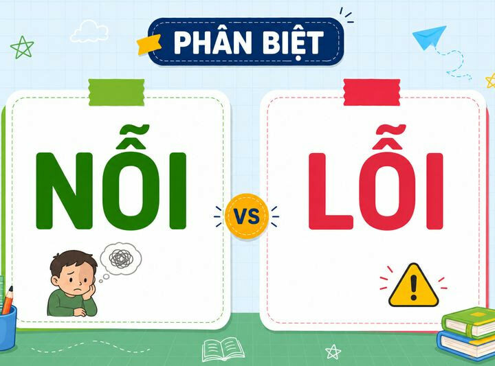 Phân biệt nỗi và lỗi – Nghĩa, cách dùng và ví dụ chuẩn chính tả
