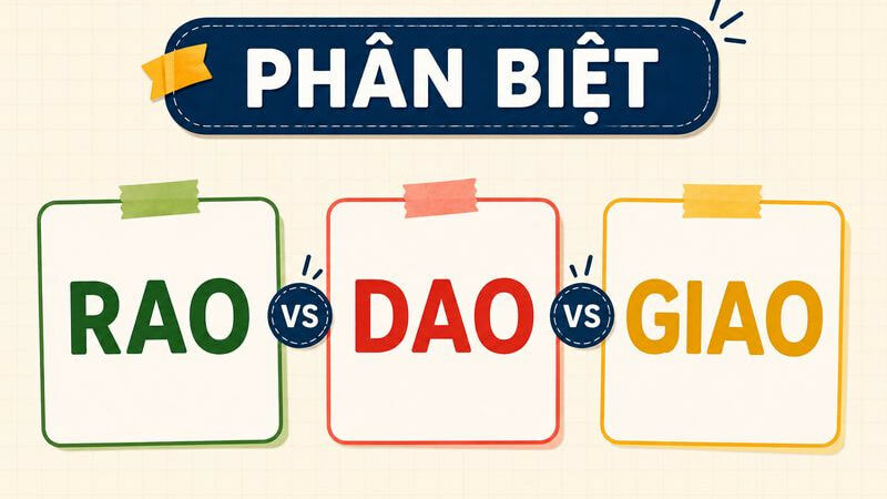Phân biệt rao, dao và giao – Nghĩa, cách dùng đúng chuẩn chính tả