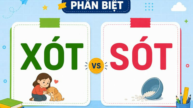 Phân biệt xót và sót – Nghĩa, cách dùng và ví dụ chuẩn chính tả