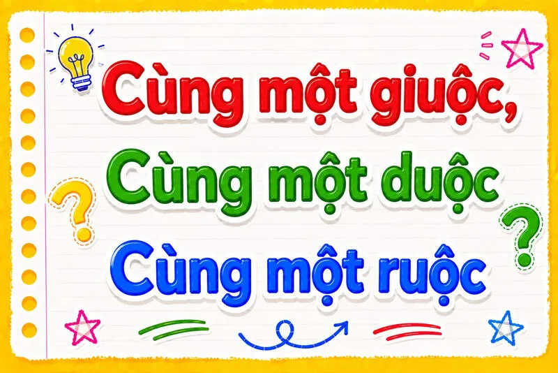 Phân biệt nhanh cùng một giuộc, cùng một duộc và cùng một ruộc