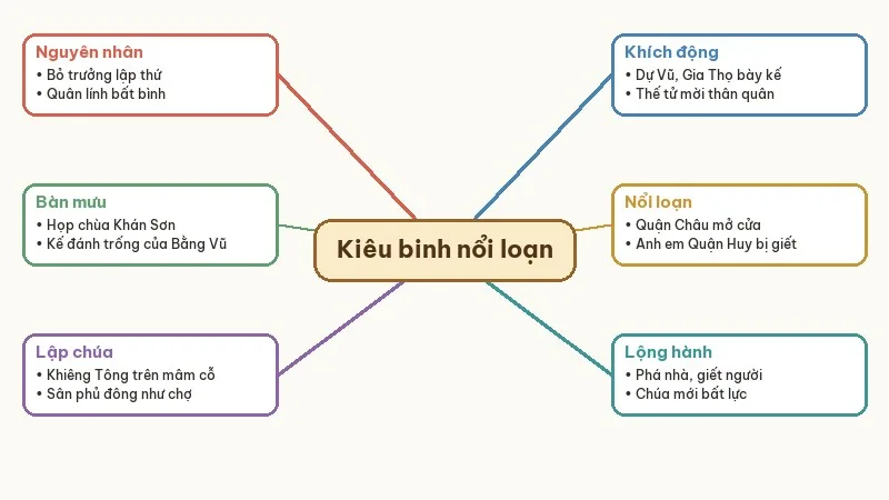 sơ đồ tư duy tóm tắt kiêu binh nổi loạn