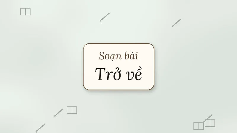 soạn bài trở về