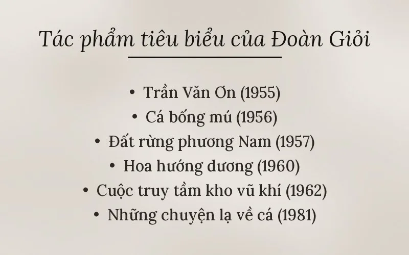 Tác phẩm tiêu biểu của Đoàn Giỏi