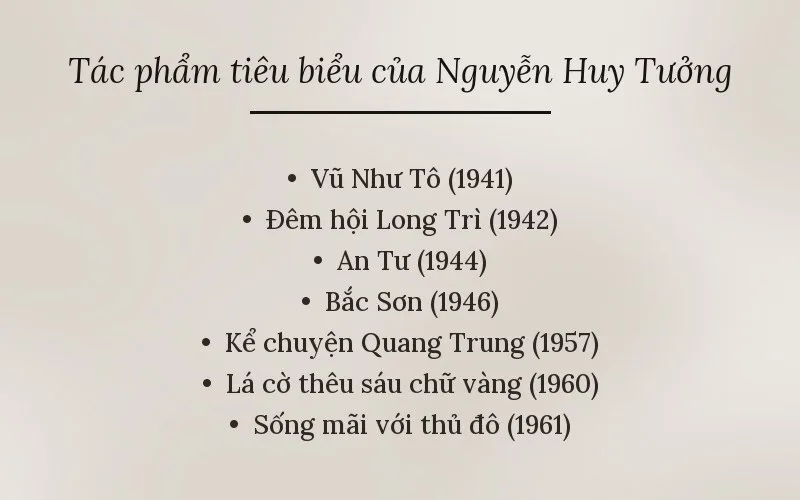 Tác phẩm tiêu biểu của Nguyễn Huy Tưởng
