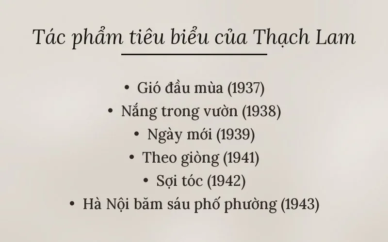 Tác phẩm tiêu biểu của Thạch Lam