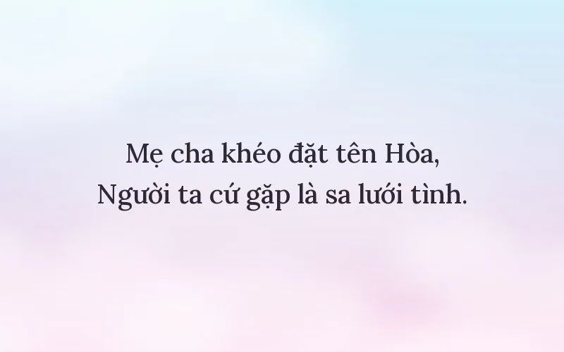 Thả thính người tên Hòa