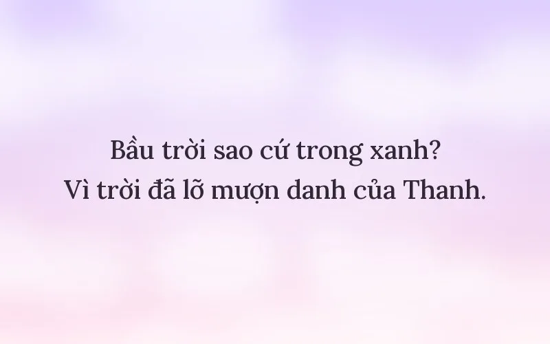 Thả thính tên Thanh