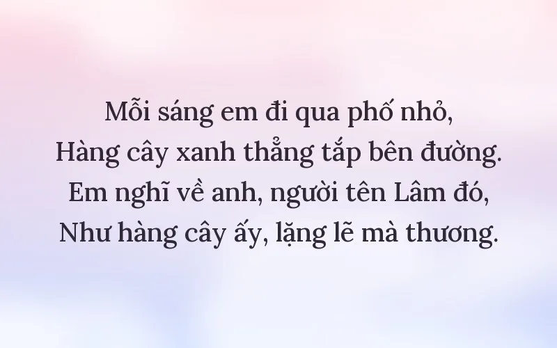 Thả thính theo tên Lâm