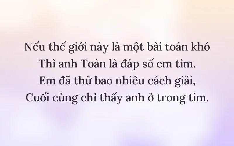Thả thính theo tên Toàn