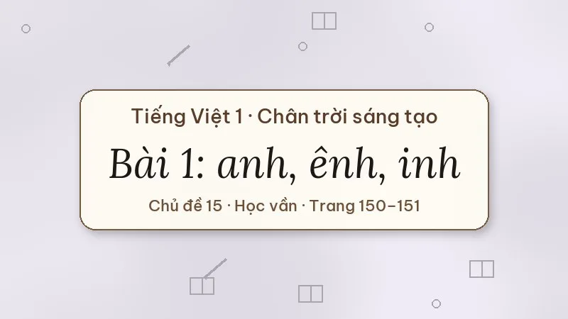 bài 1 anh ênh inh tiếng việt lớp 1 chân trời sáng tạo