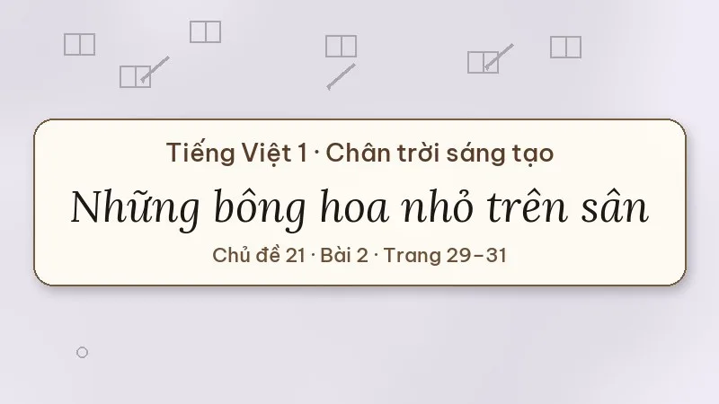 những bông hoa nhỏ trên sân lớp 1 chân trời sáng tạo