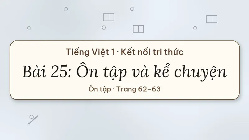 bài 25 ôn tập và kể chuyện tiếng việt lớp 1 kết nối tri thức