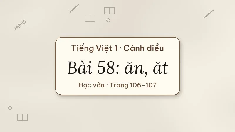 bài 58 ăn ăt tiếng việt lớp 1 cánh diều