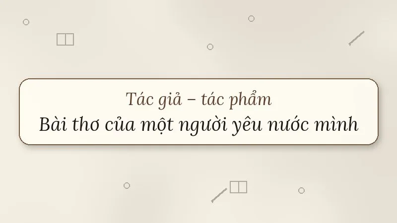 bài thơ của một người yêu nước mình trần vàng sao