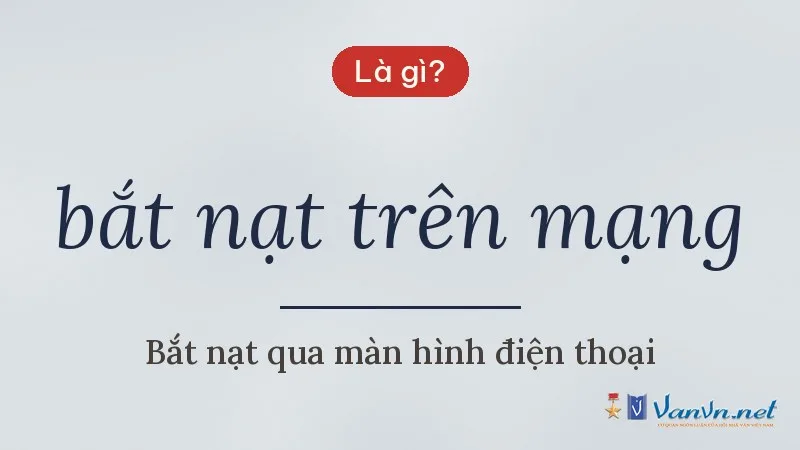 bắt nạt trên mạng là gì
