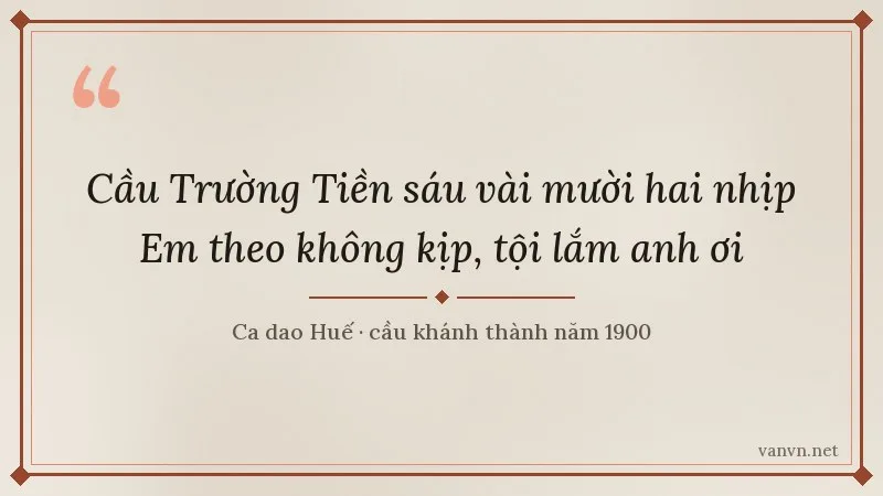 ca dao Cầu Trường Tiền sáu vài mười hai nhịp