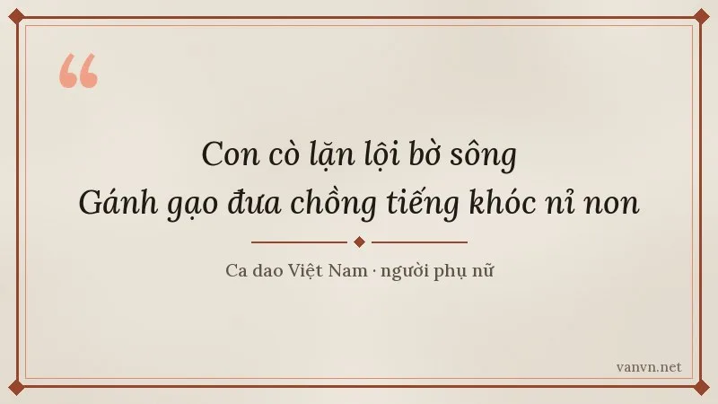 ca dao Con cò lặn lội bờ sông