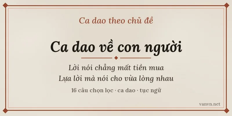 ca dao về con người