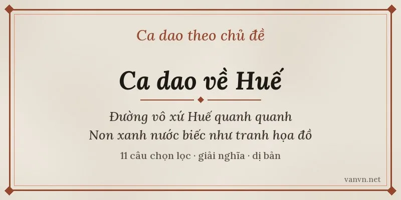ca dao về Huế